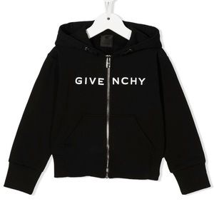 Givency Kids logo print zip up hoodie, Size 10 yrs